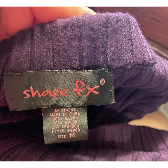 Shape FX Dark Purple Wide Ribbed Pull On Maxi Long Skirt Sz M - Picture 8 of 8